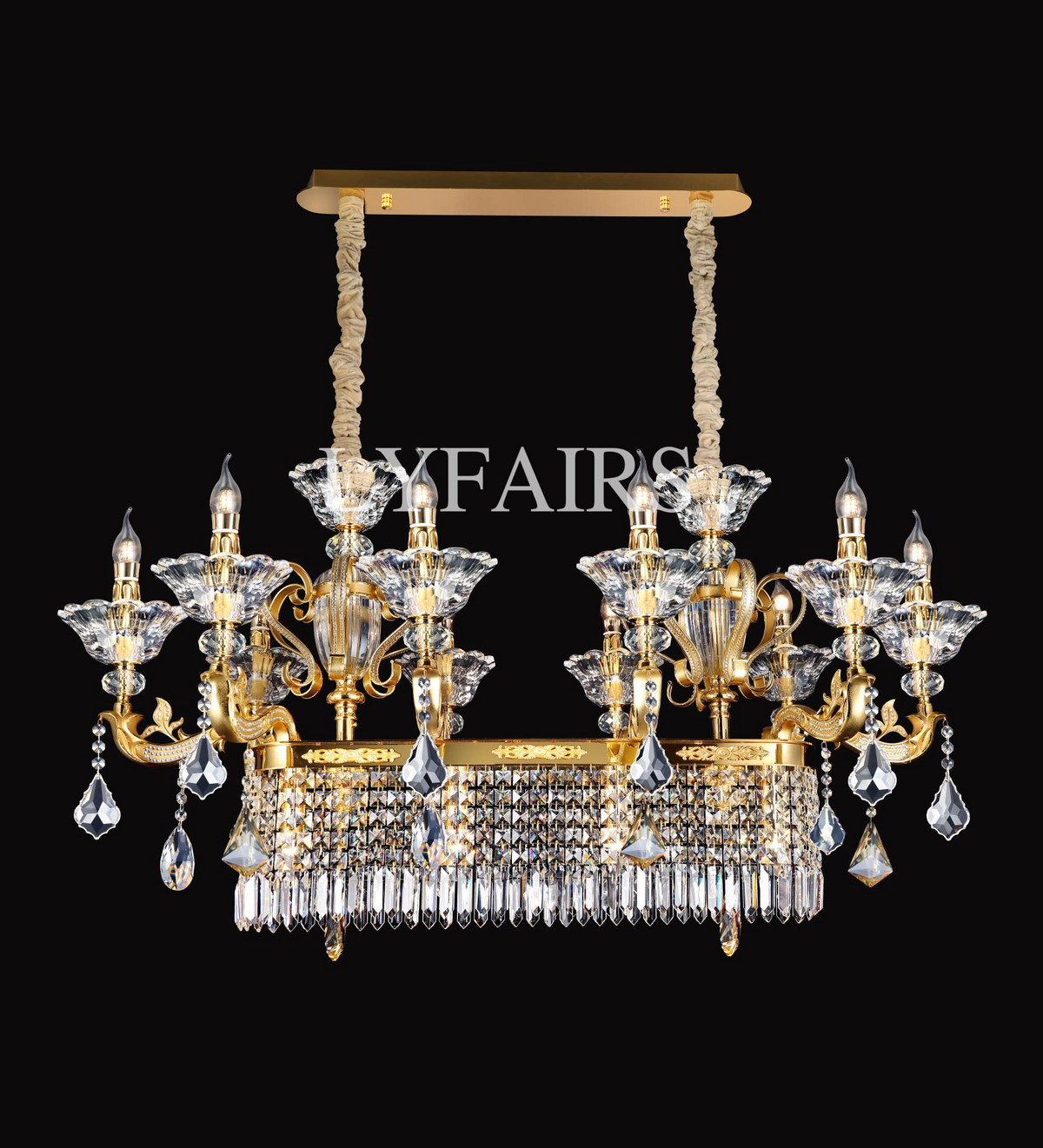 Eternal Baroque Revival Chandelier Series with Diamond-Inspired Crystal-Studded Light Arms