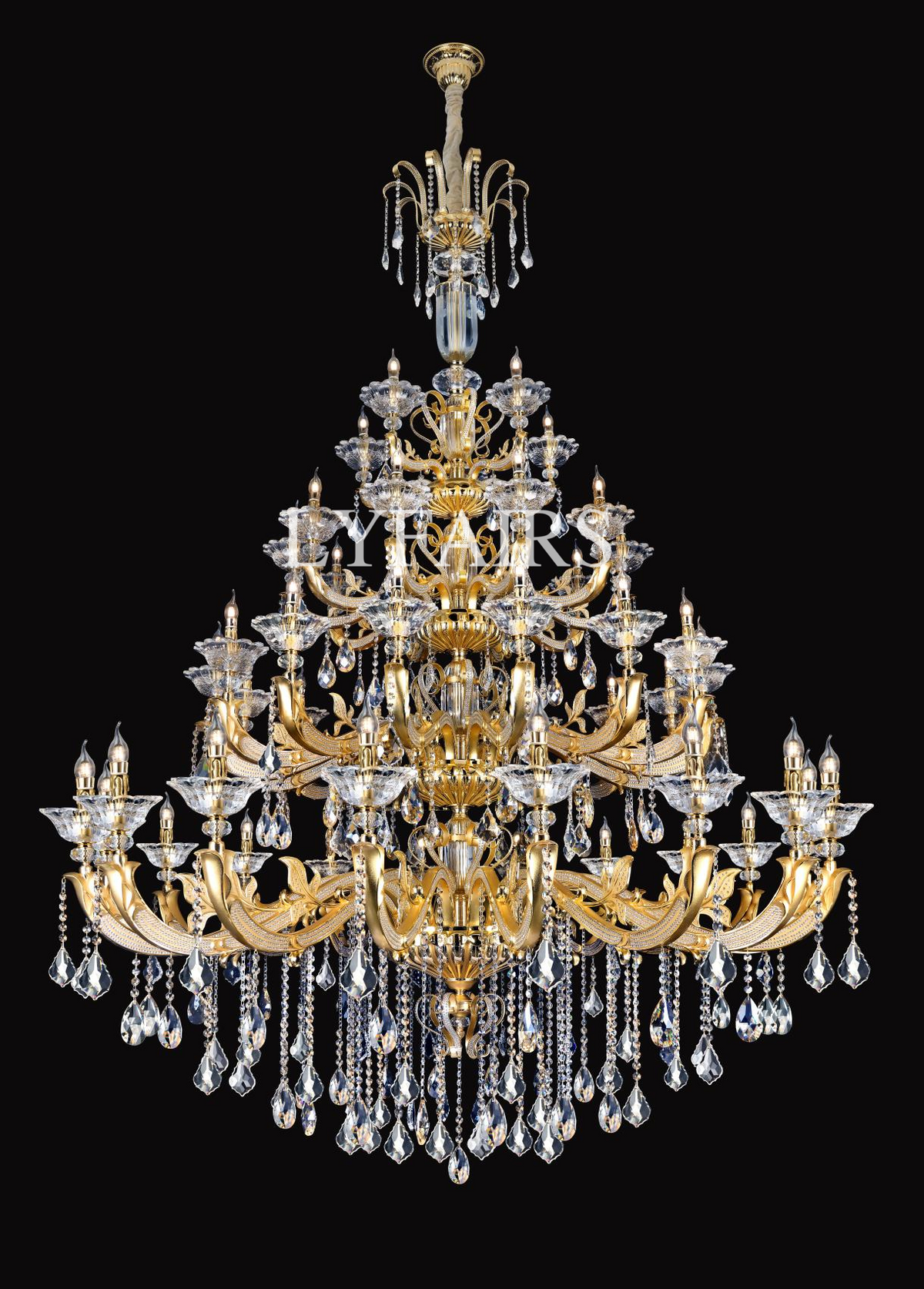 Eternal Baroque Revival Chandelier Series with Diamond-Inspired Crystal-Studded Light Arms