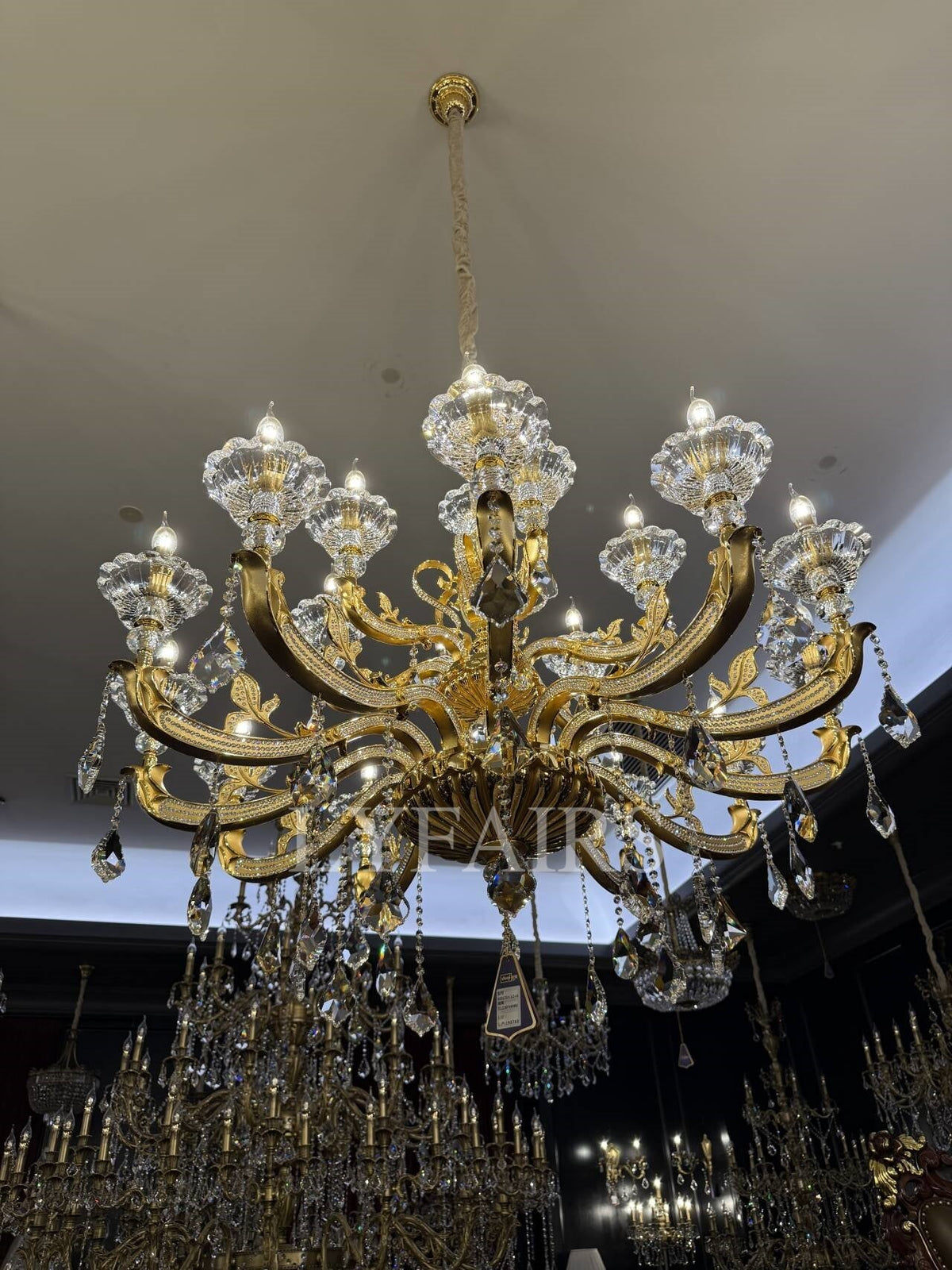 Eternal Baroque Revival Chandelier Series with Diamond-Inspired Crystal-Studded Light Arms