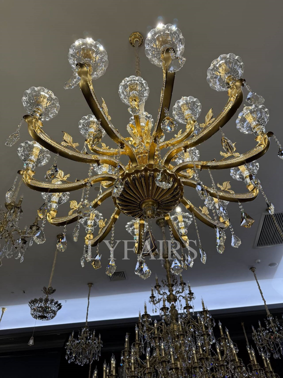 Eternal Baroque Revival Chandelier Series with Diamond-Inspired Crystal-Studded Light Arms