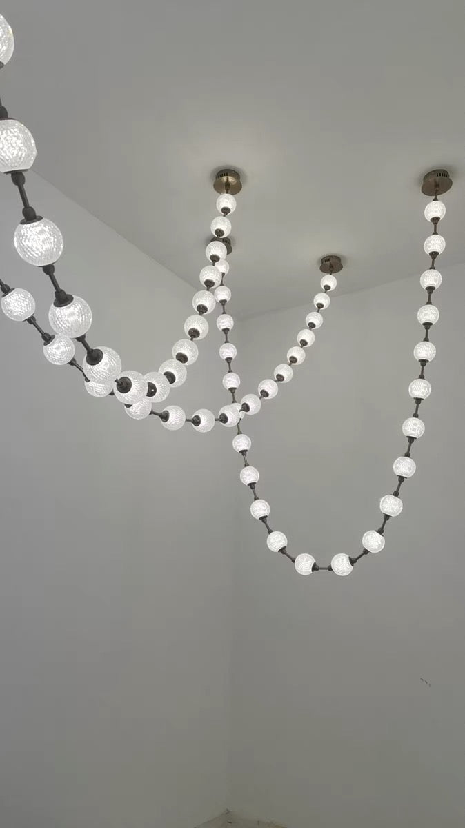Modern Creative Acrylic Ball Necklace Chandelier for Living Room/Staircase/Foyer/Entryway