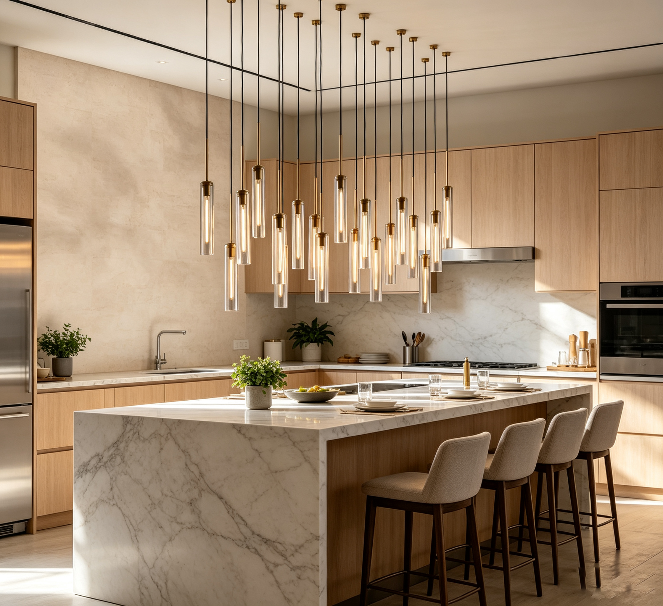 Colleena Linear Fluted Glass Chandelier