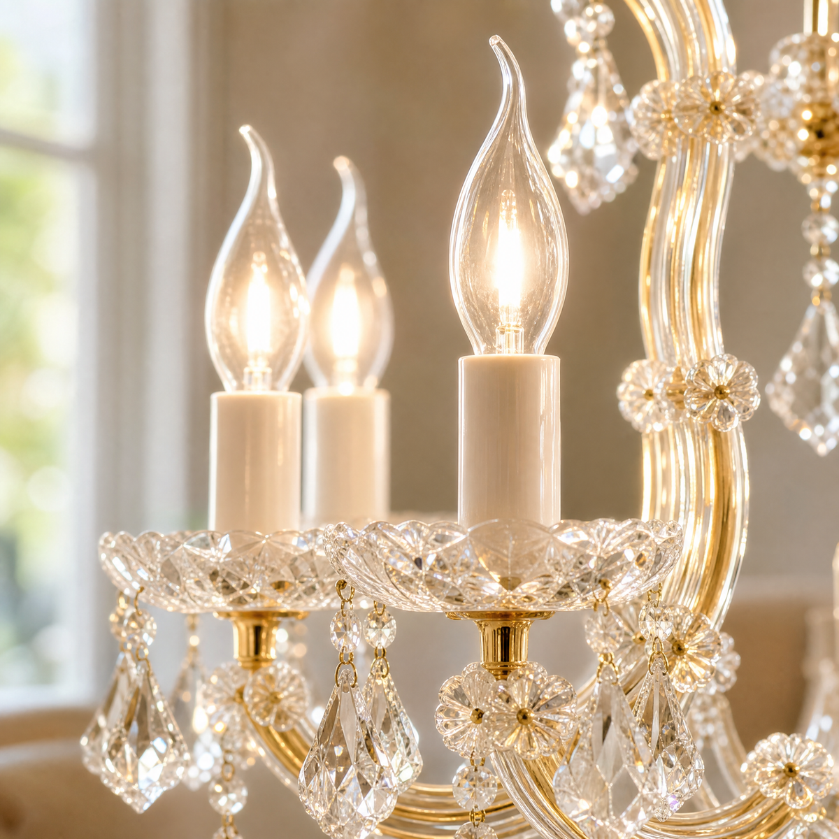 30" 10-Light Maria Theresa Crystal Chandelier - Gold