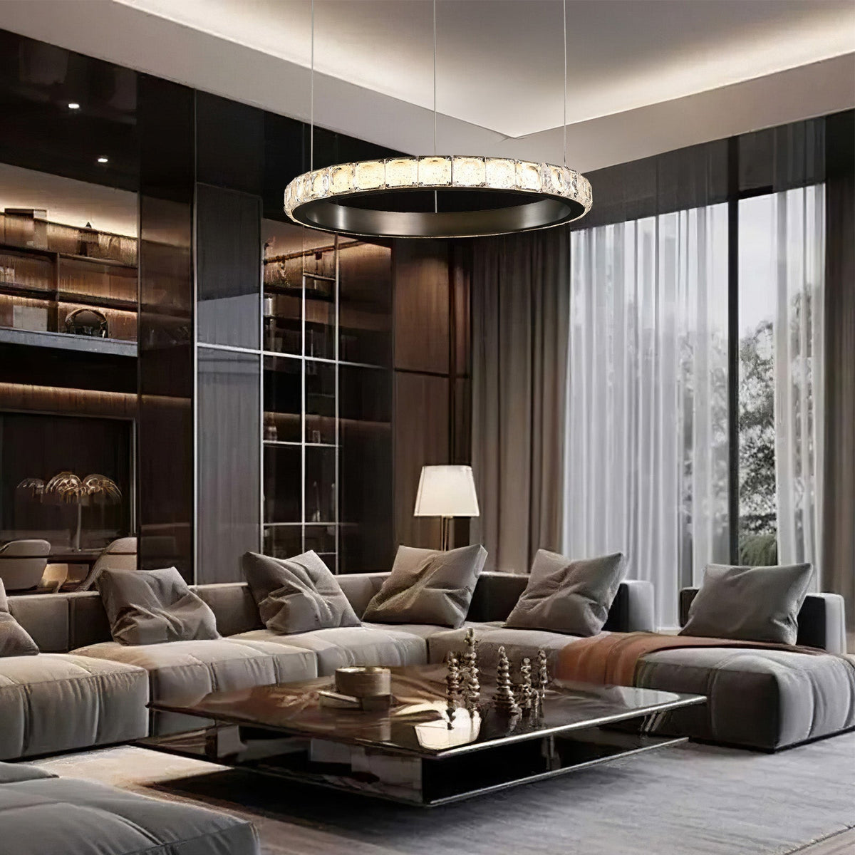 Eveen Single-Ring Crystal Chandelier