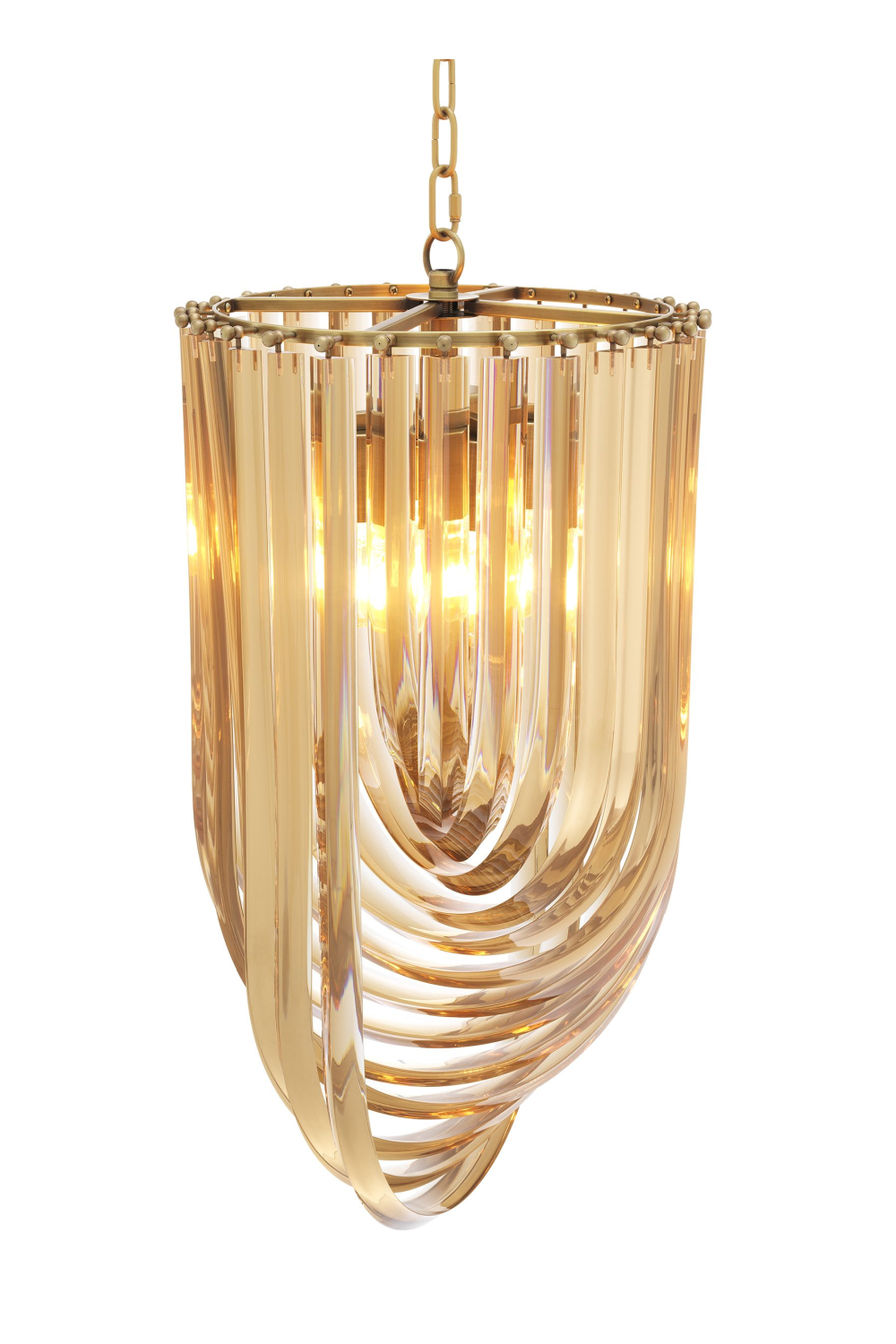 Gold Lucite Loop Chandelier | Eichholtz Murano | OROA TRADE