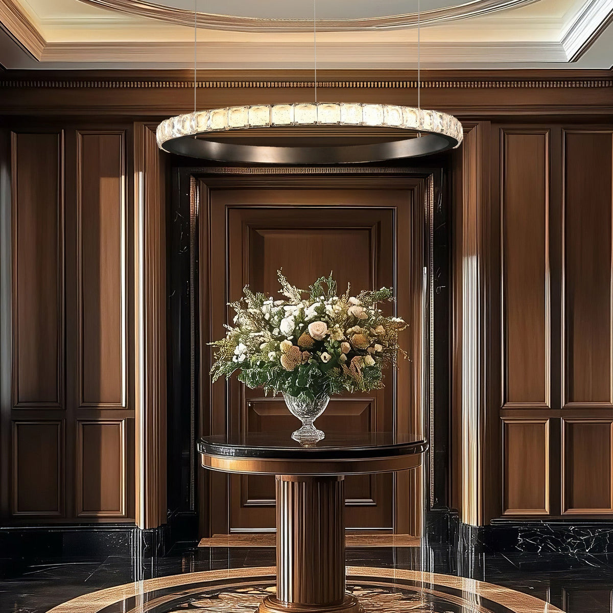 Eveen Single-Ring Crystal Chandelier