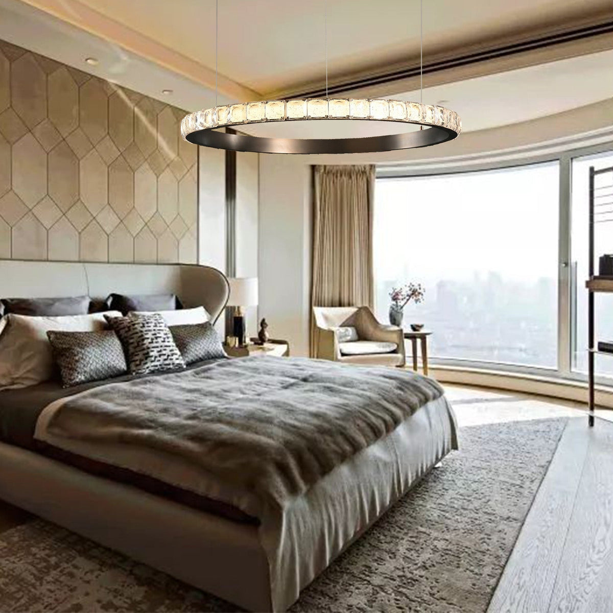 Eveen Single-Ring Crystal Chandelier