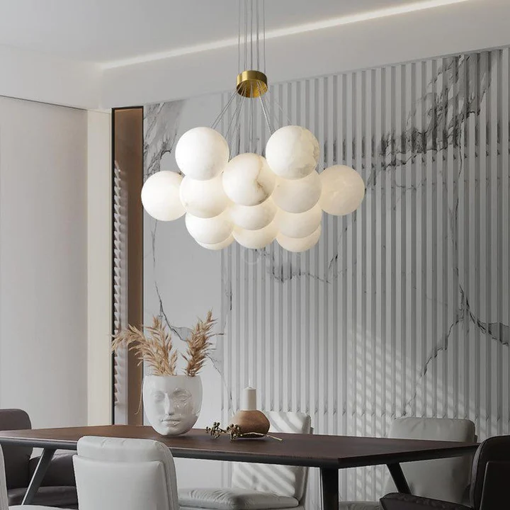 Culoud Modern Pearl Alabaster Ball Pendant Light