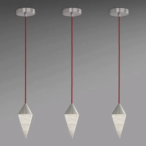Modern Alabaster Cone Pendant, Single Pendant Light