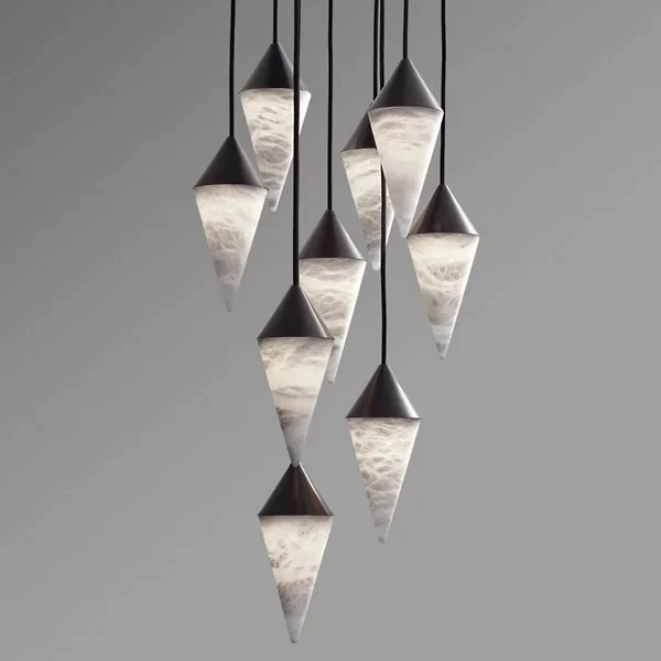 Alabaster Contemporary Alabaster Cone Chandelier