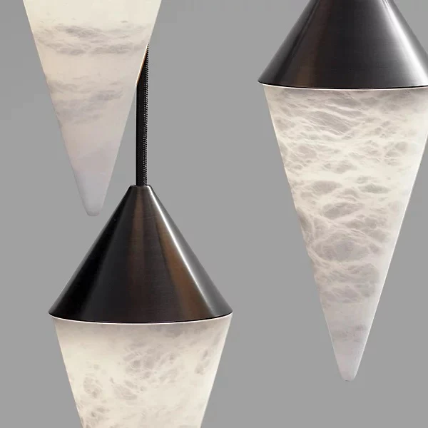 Alabaster Contemporary Alabaster Cone Chandelier
