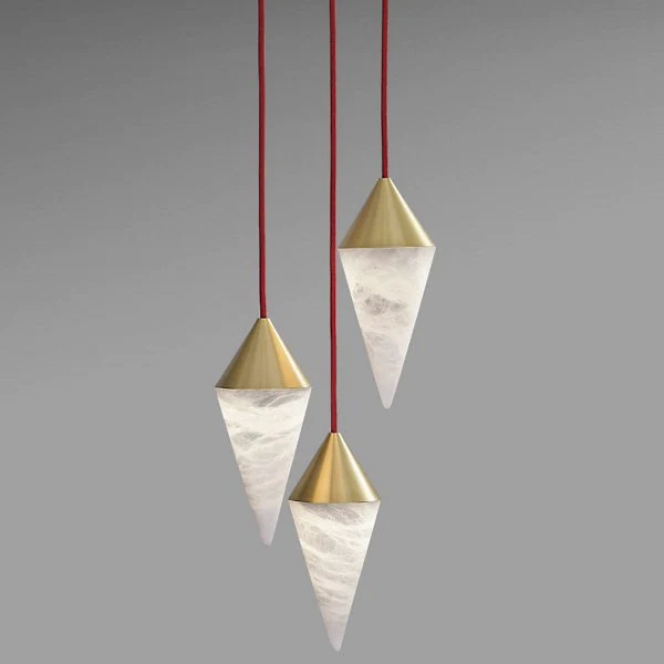 Alabaster Contemporary Alabaster Cone Chandelier