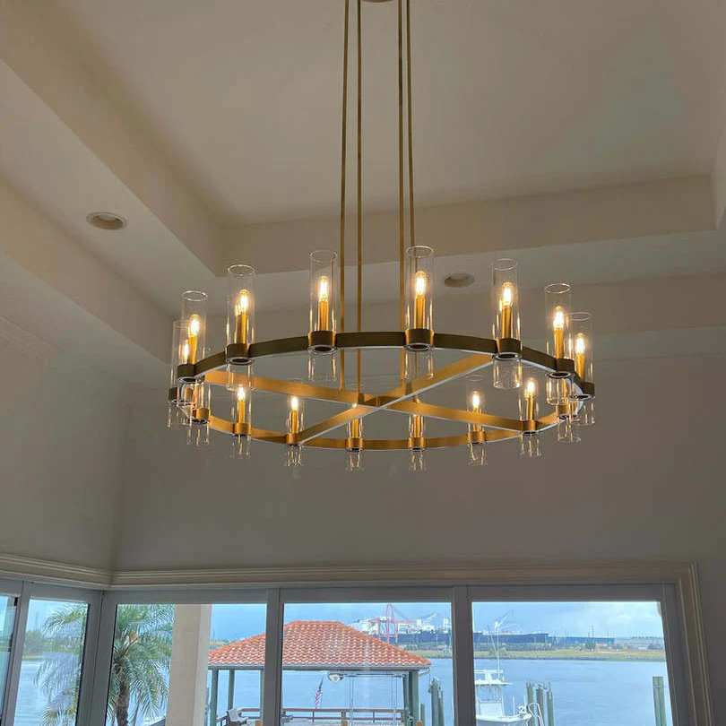 Crystalline Round Chandelier For Art Blown Glass 36"/48/60"/72"