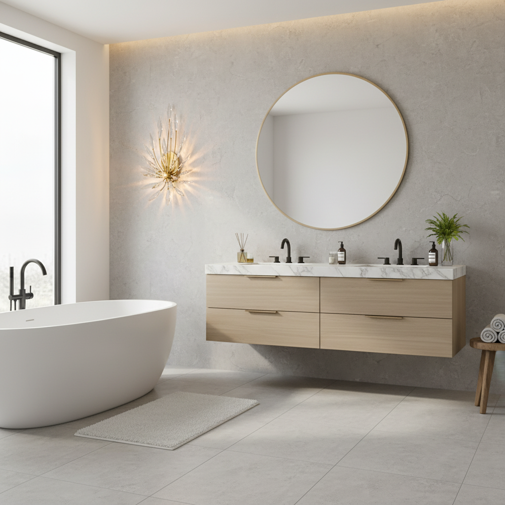 Lily Starburst Crystal Sputnik Wall Sconce - bathroom Scene