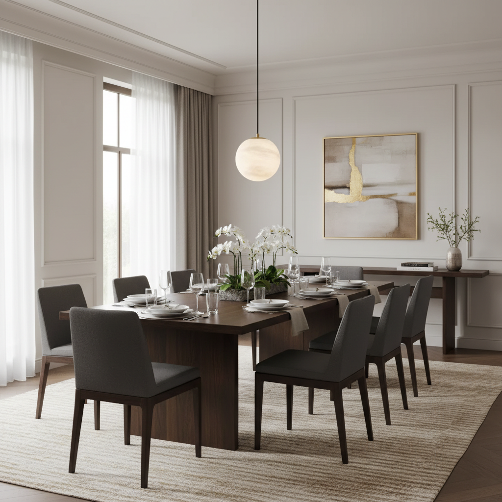 Culoud Alabaster Ball Pendant Light - dining room Scene