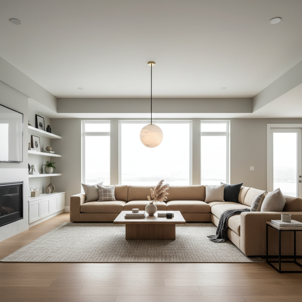 Culoud Alabaster Ball Pendant Light - living room Scene