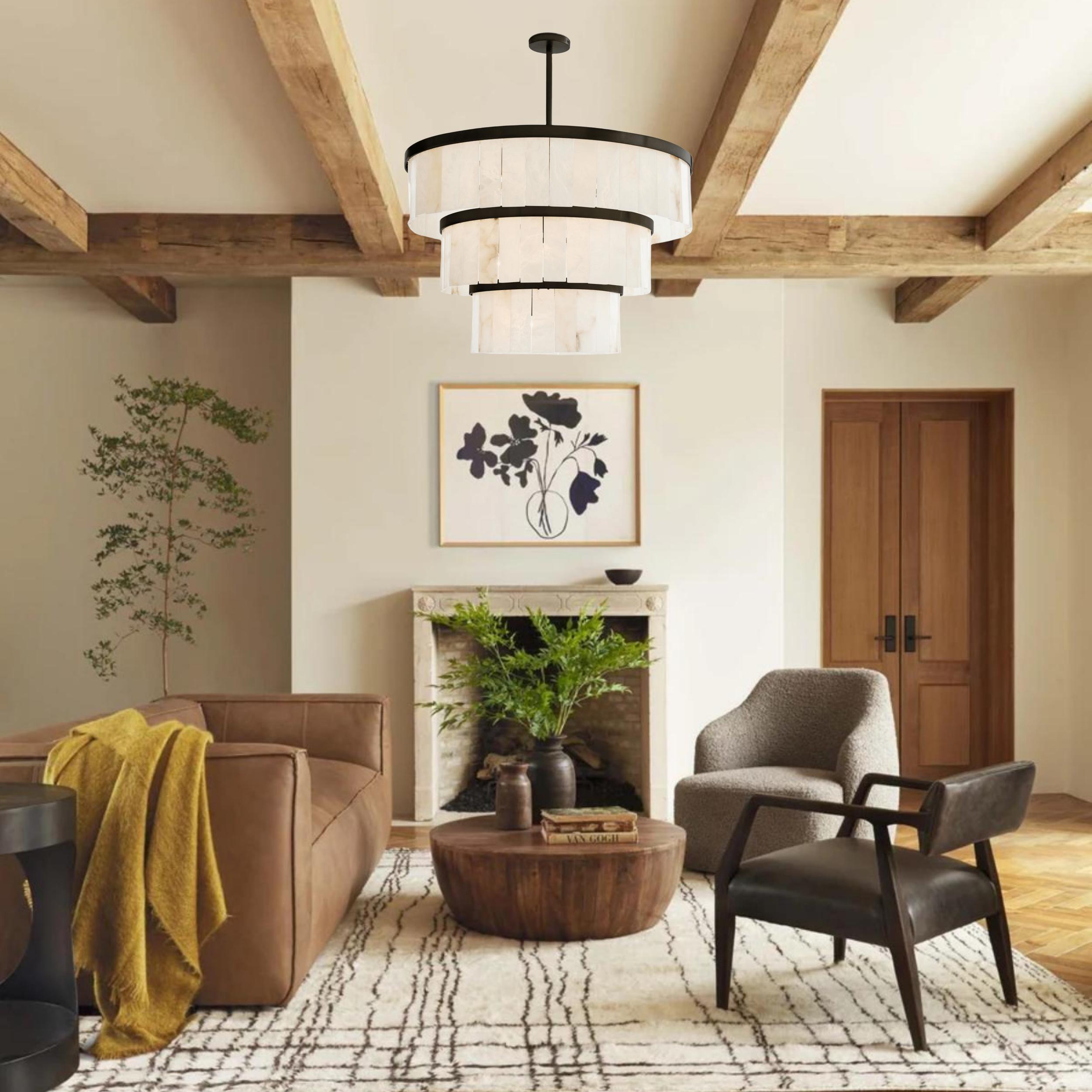 Windham Alabaster 3 Tier Chandelier