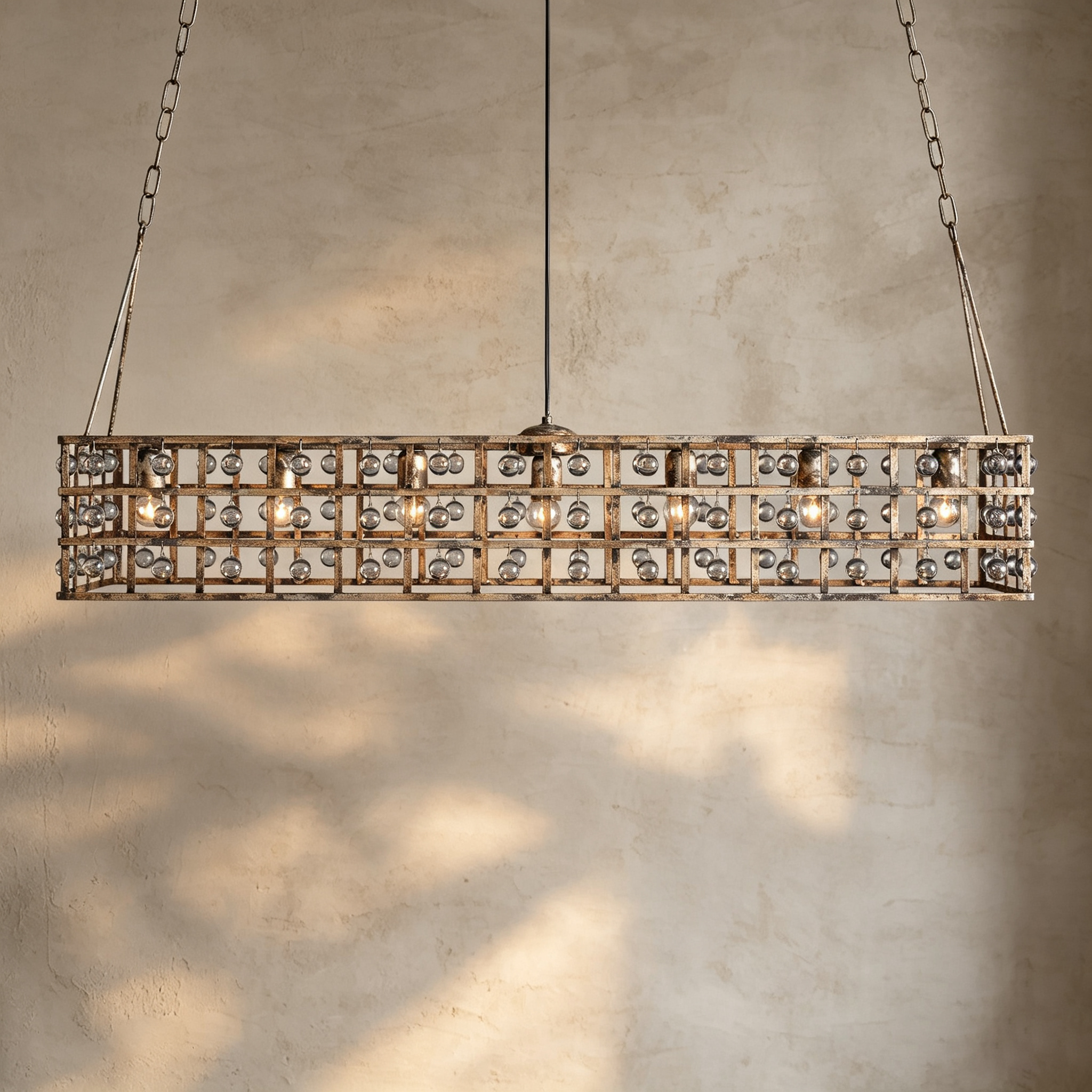 La Cage Rectangular Chandelier 7 Light