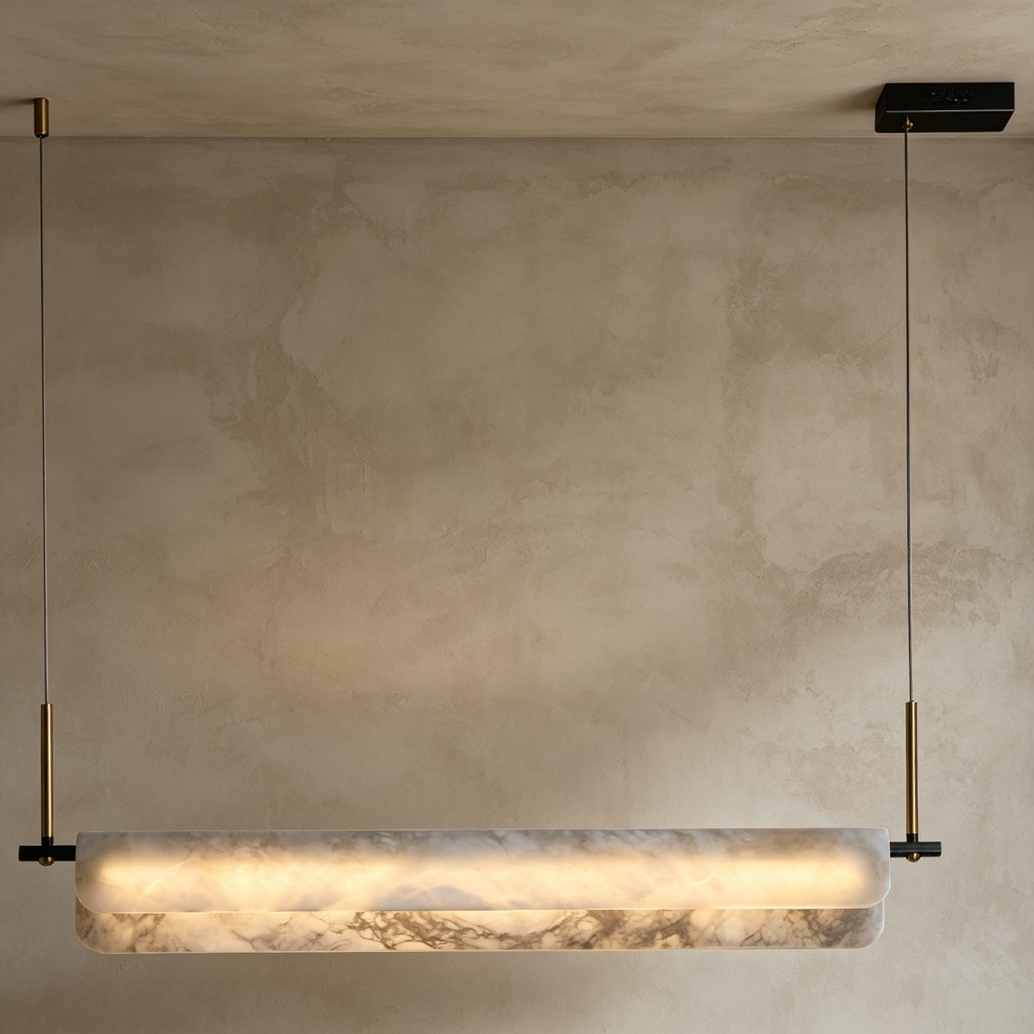 Nicholas Modern Alabaster Linear Art Chandelier Light