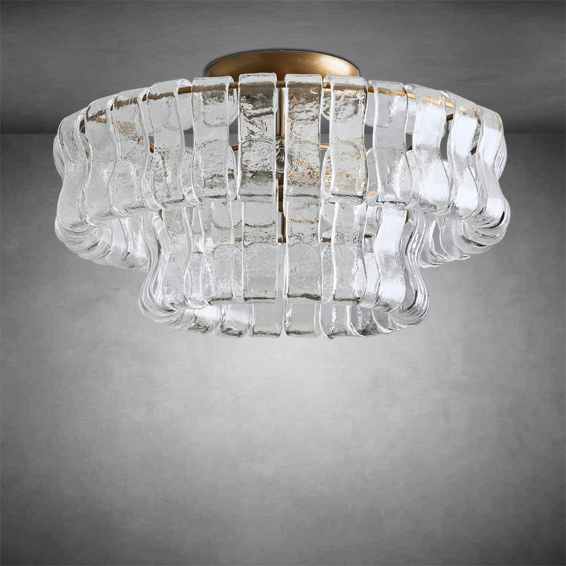 Denise Ghiaccio Glass Flush Mount Chandelier