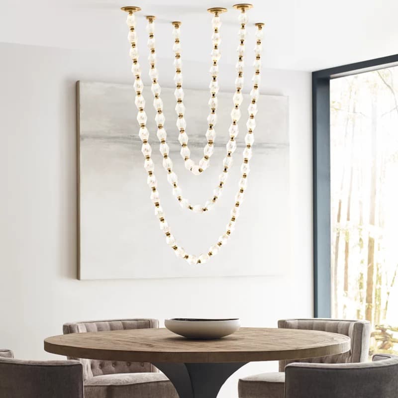 Pearl Necklace- Cryastal Pendant 115"H