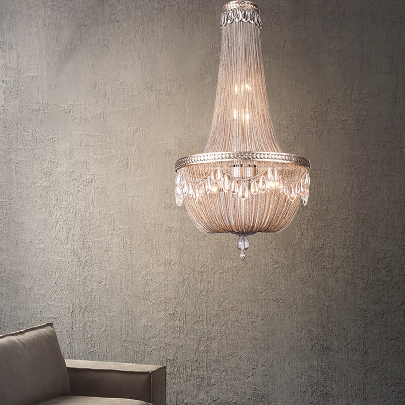 Oversize Modern Metal Art Luxury Crystal Chandelier for Duplex Hall/Staircase/Villa/Foyer