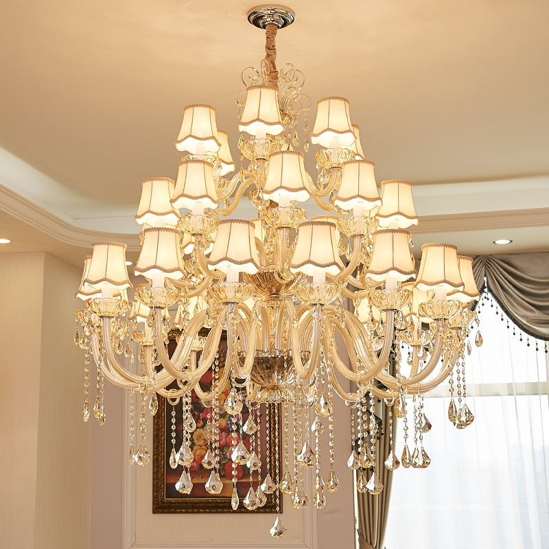 Extra Large Luxury Multi-Tiered Crystal Pendant Chandelier