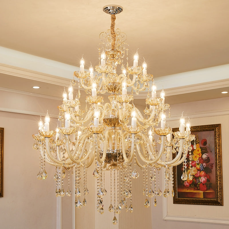 Extra Large Luxury Multi-Tiered Crystal Pendant Chandelier