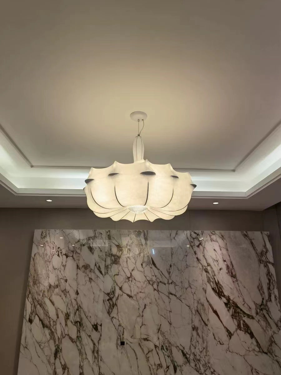 silk, creative, hand-made, chandelier, living room, bedroom, white, innocent, French, cream, cloud, comfortable