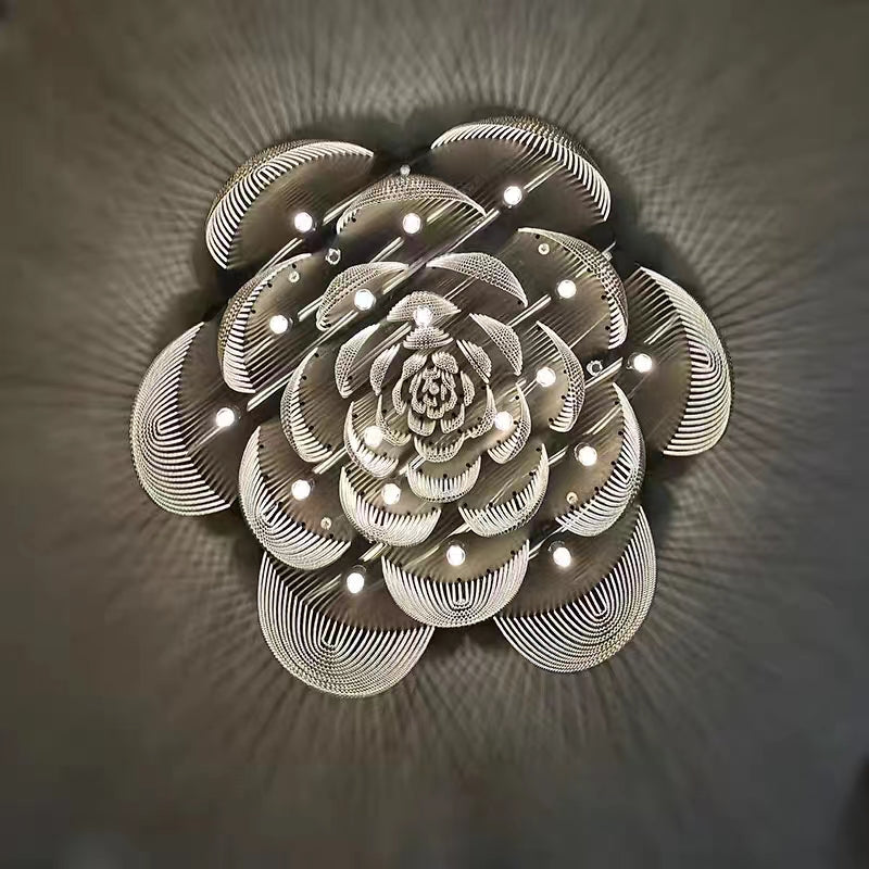 Post-Modern Art Flower Multi-tier Stainless Steel Pendant Chandelier for Living/Dining Room/Bedroom