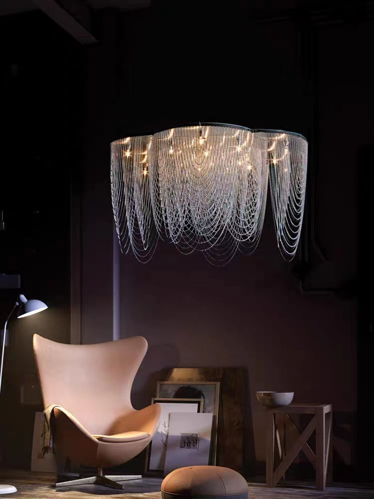 Post-Modern Art Flower Multi-tier Stainless Steel Pendant Chandelier for Living/Dining Room/Bedroom