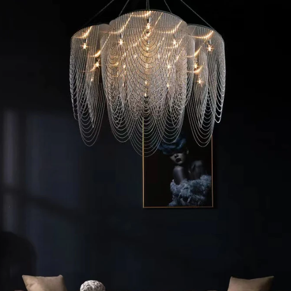 Post-Modern Art Flower Multi-tier Stainless Steel Pendant Chandelier for Living/Dining Room/Bedroom