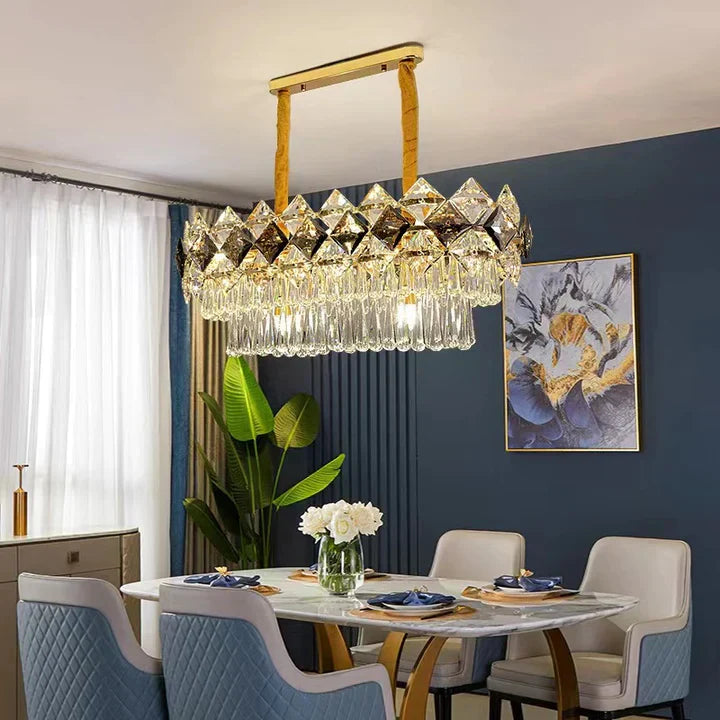 Modern Luxury Tiered Transparent Crystal Chandelier Suit for Living/Dining Room/Bedroom, art designer, round,oval