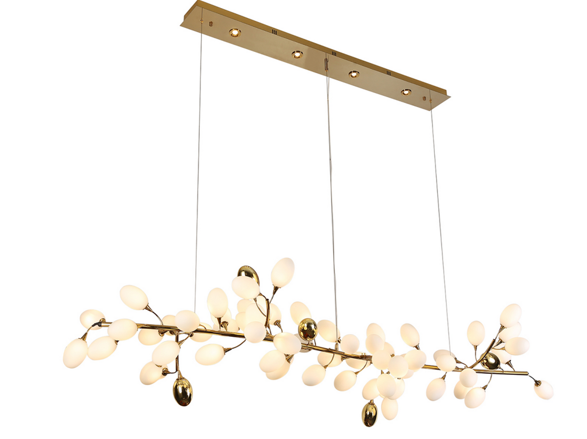 Modern Nordic Creative Art Designer Ring/Linear Pure White Grape Chandelier for Living/Dining Room