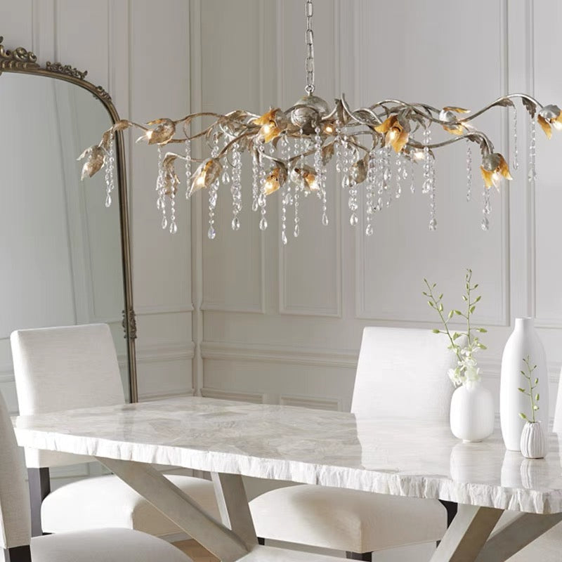 Gothic Viticcio Rectangular Chandelier 52" - Silver