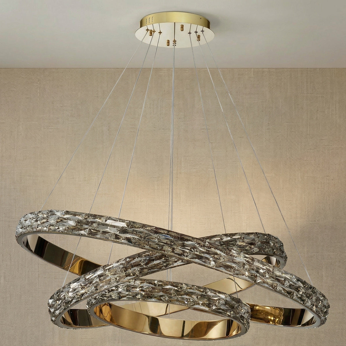 Ariis Triple Ring Crystal Chandelier