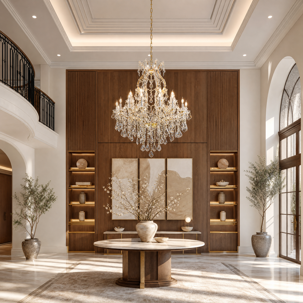 35.4" 24-Light Maria Theresa Crystal Chandelier - Gold
