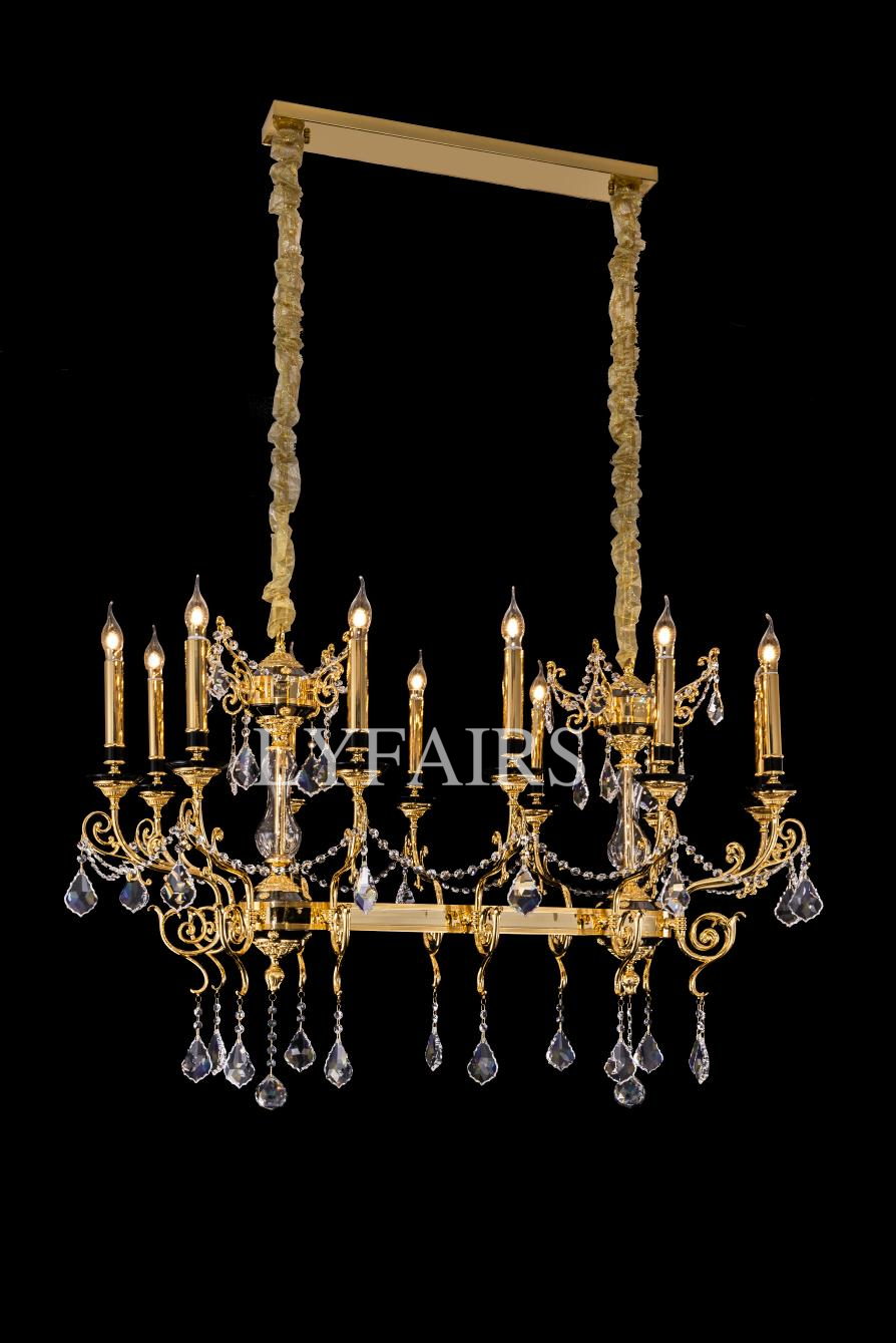 Baroque Silver/24K Gold Color Candle Light Crystal Chandelier