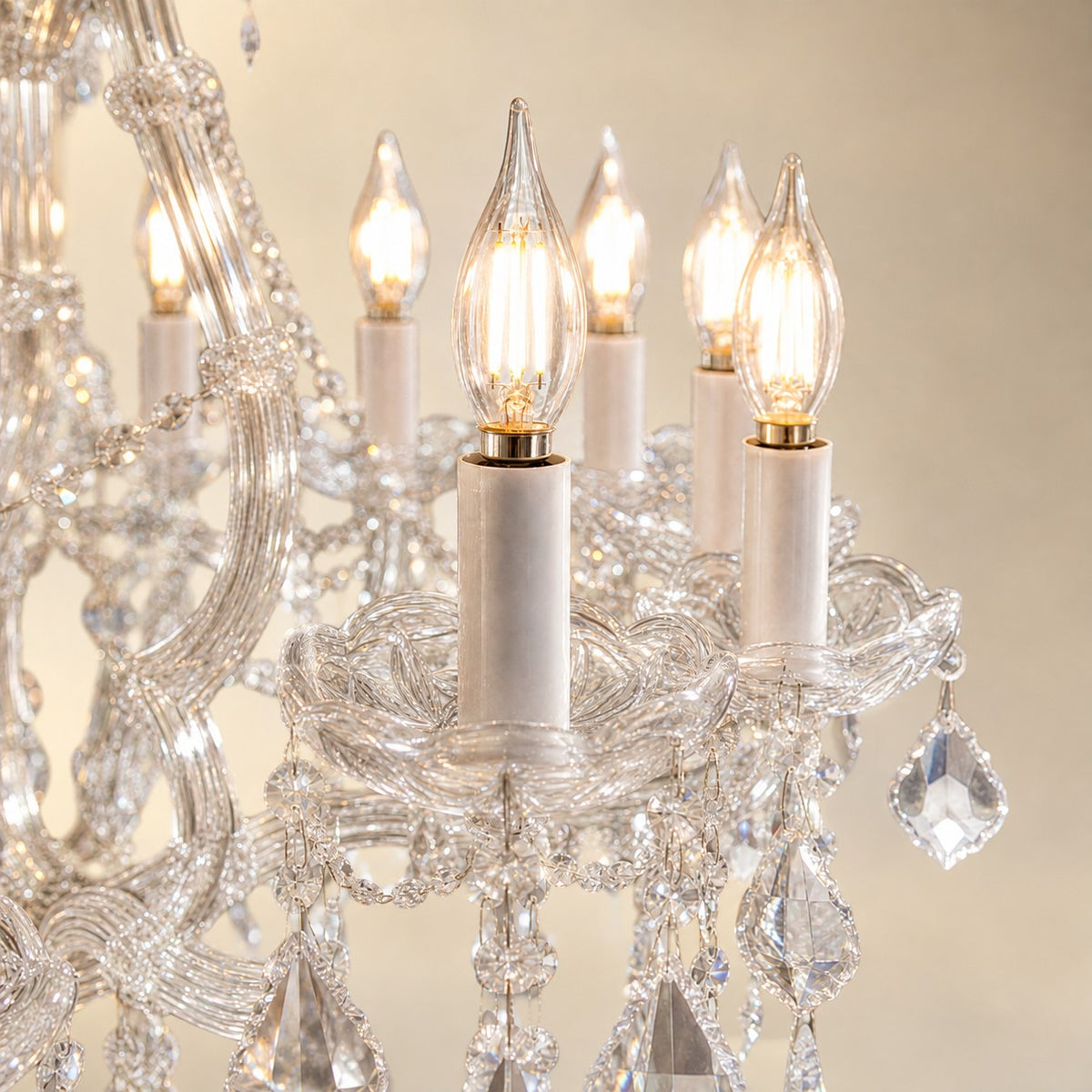 28.3" 12-Light Maria Theresa Crystal Chandelier - Silver