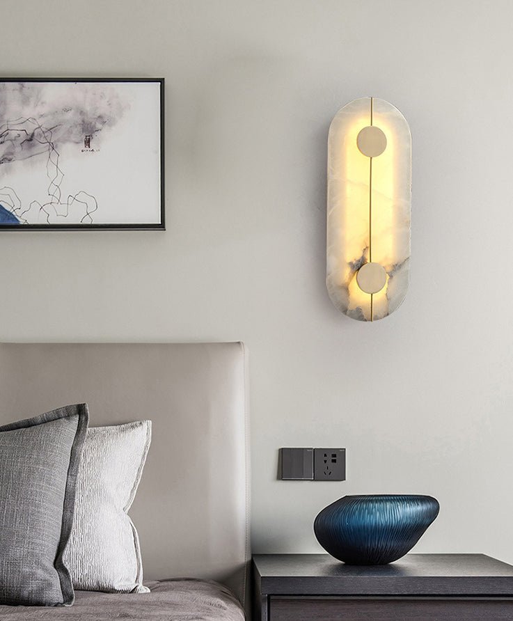 Deniselamp® Creative Marble Wall Lamp in Chinese Style for Living Room, Bedroom image | luxury lighting | marble wall lamps