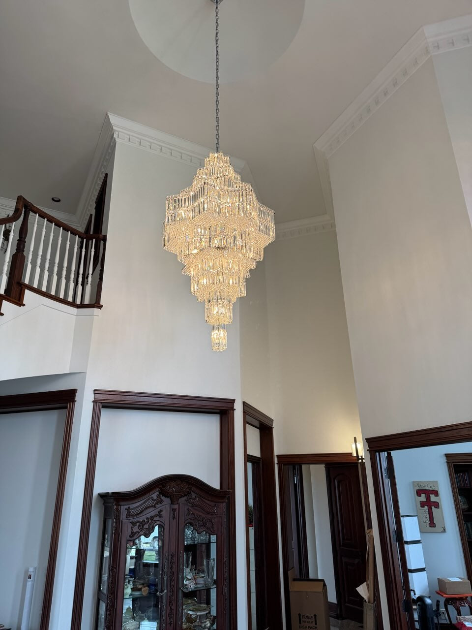 Celestia Multi-Tier Crystal Chandelier | Luxury Foyer & Staircase Lighting 23H