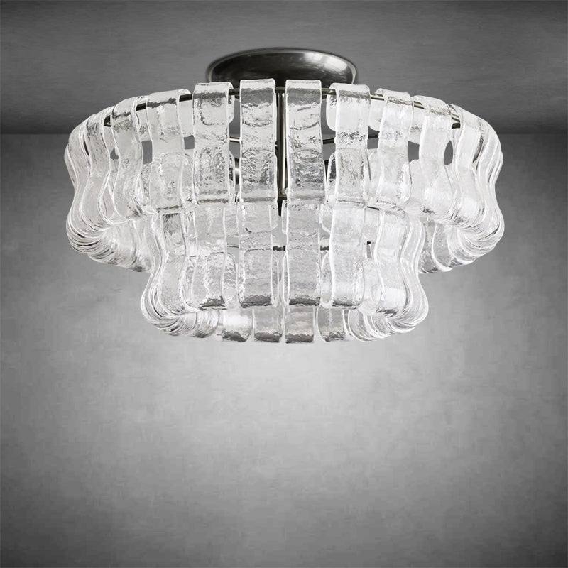 Denise Ghiaccio Glass Flush Mount Chandelier