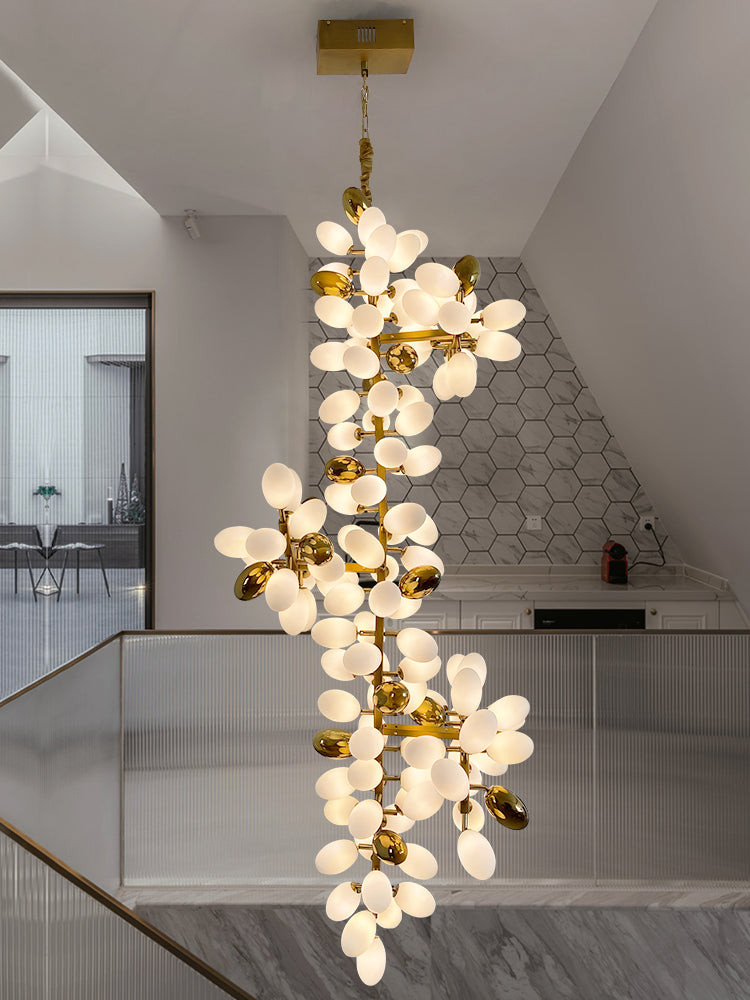 Modern Unique Style Extra Large White Grape Branch Chandelier