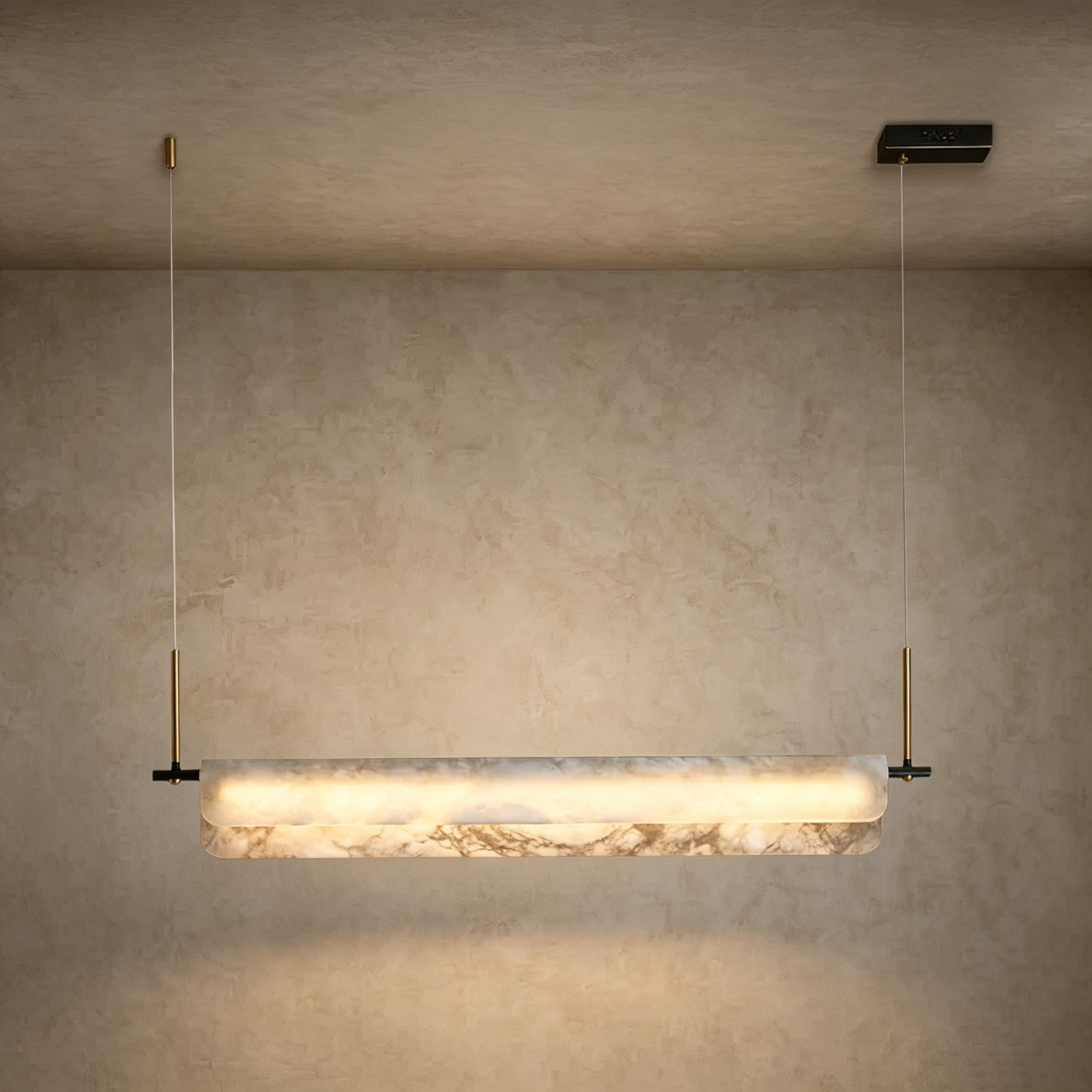 Nicholas Modern Alabaster Linear Art Chandelier Light