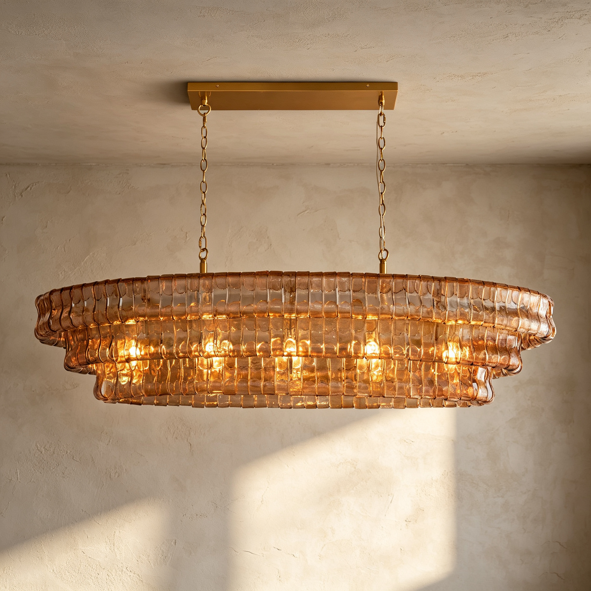 Glacien Oval Chandelier 54"W/65"W