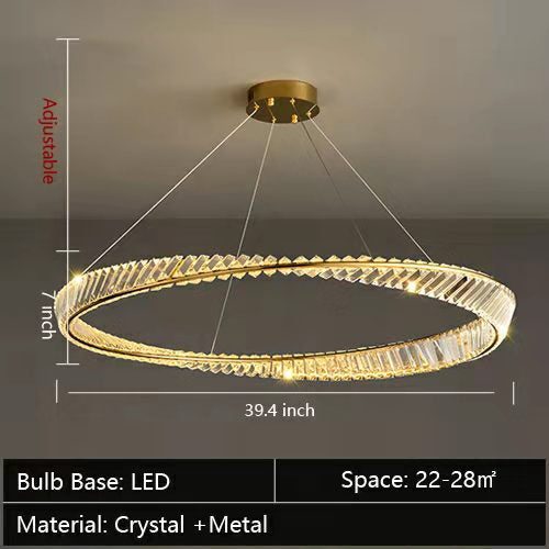 1/2/3-Ring Crystal Chandelier for Luxury Living/ Dining Room/Bedroom