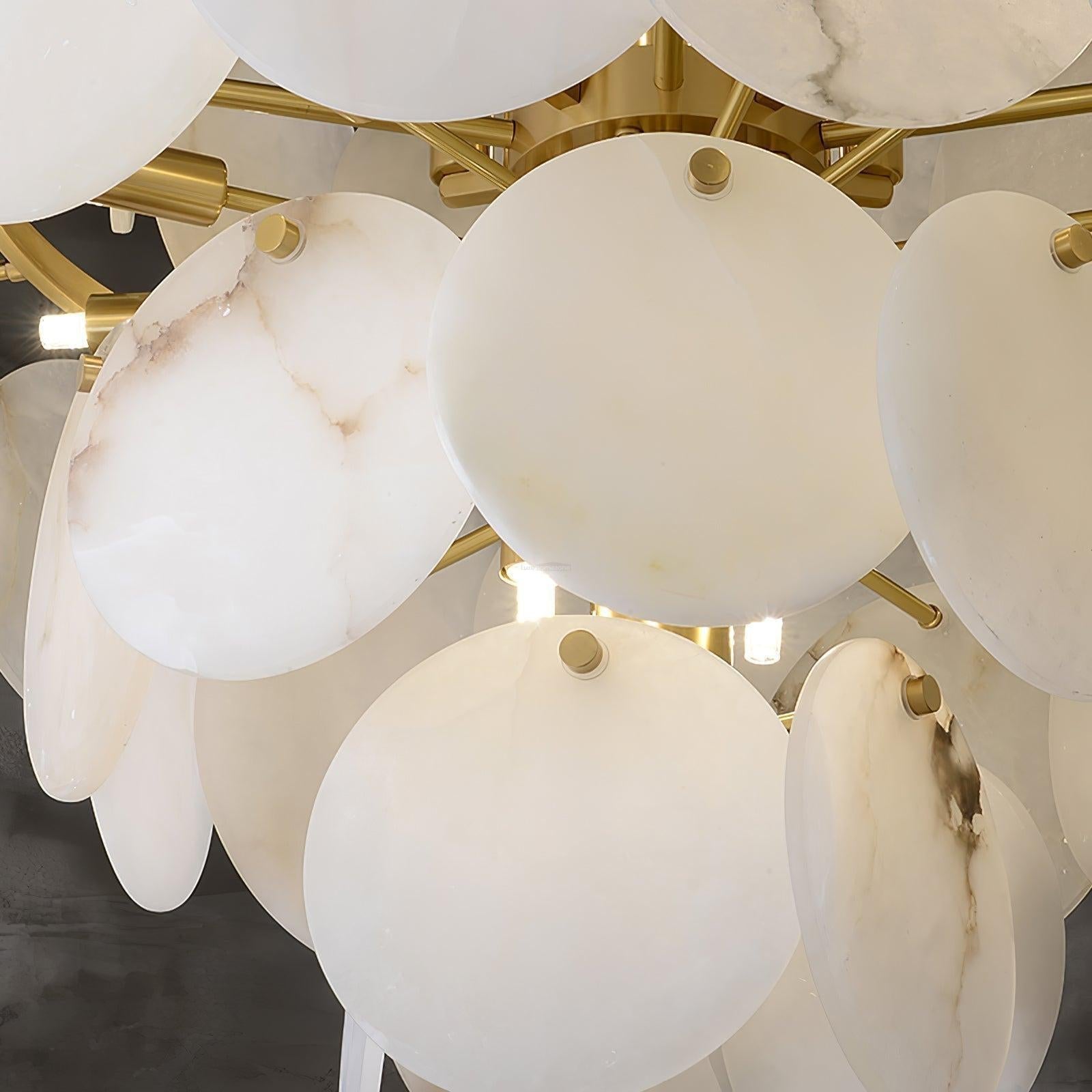 Alabaster Shell Brass Chandelier with 2/3/4/5/6 layer