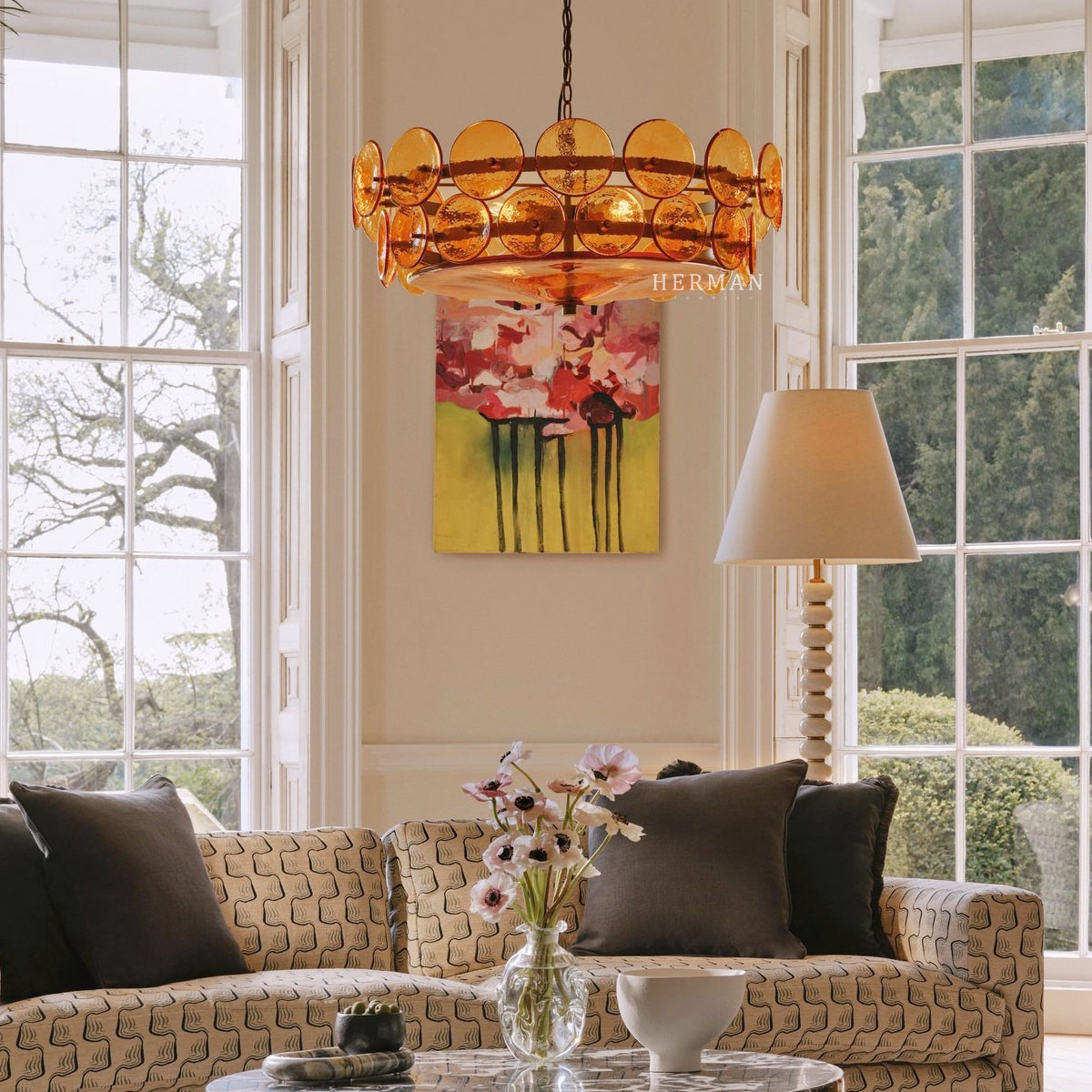 Solaris Disc Murano Chandelier