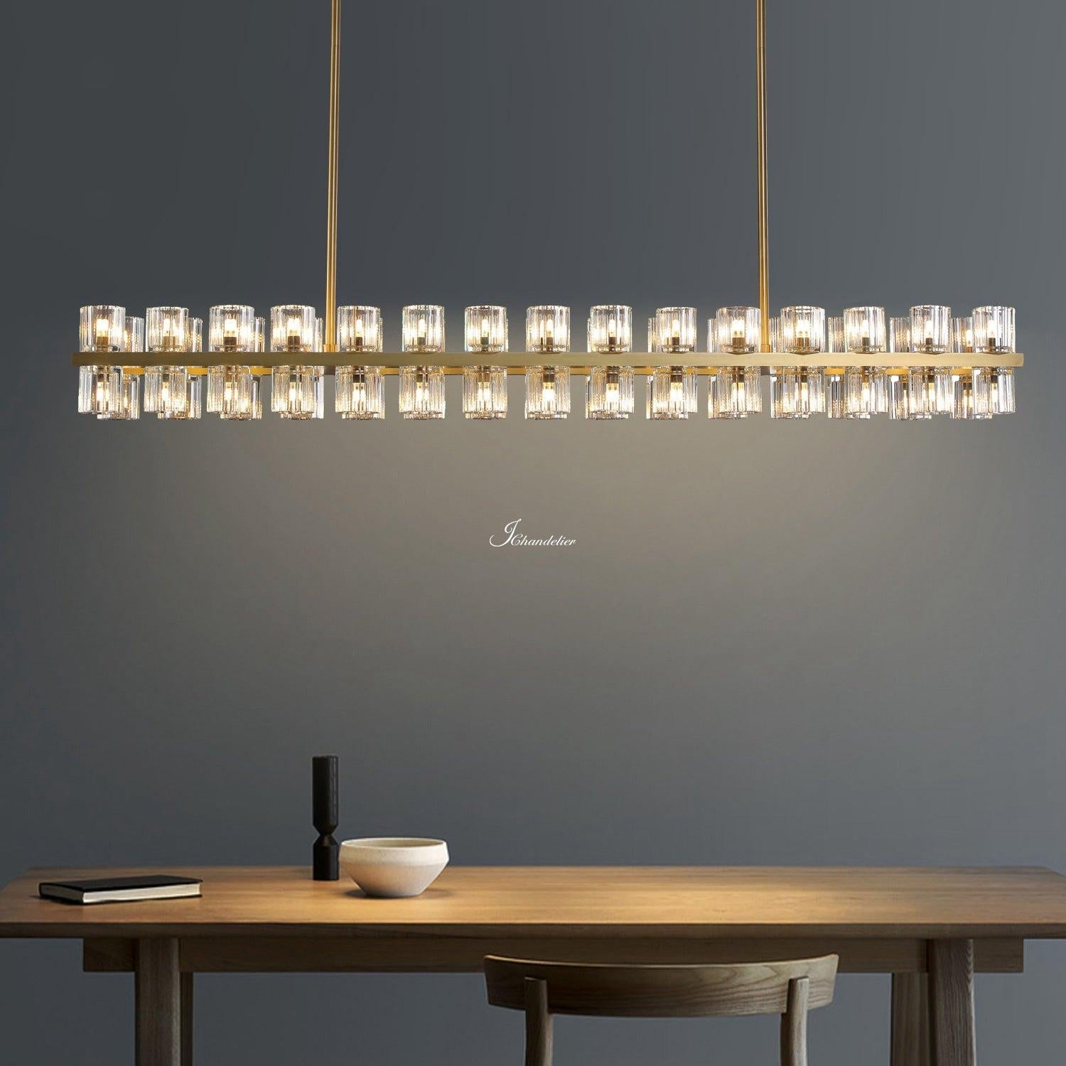 Auraline Crystal Rectangular Chandelier 54"