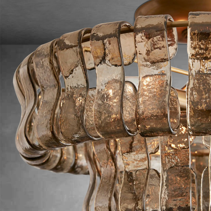 Denise Ghiaccio Glass Flush Mount Chandelier